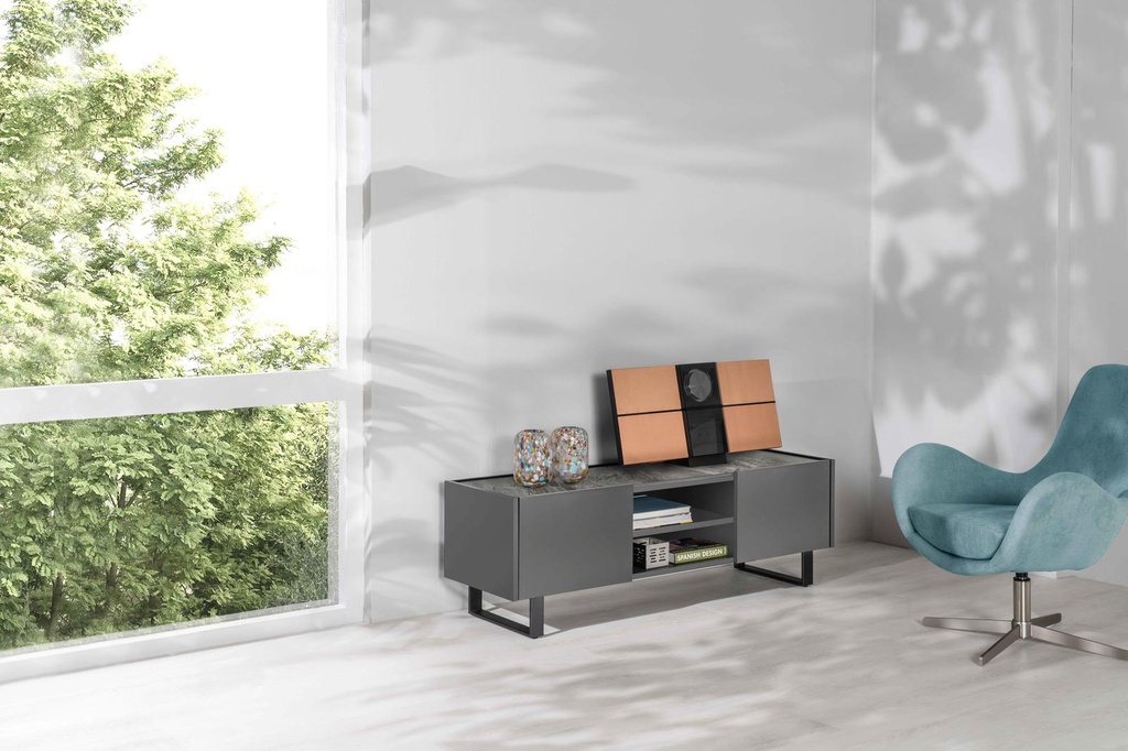 Porta TV grigio-grigio scuro 40  cm x 140  cm H. 45  cm