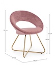 2x Poltrona Vanity Oro in velluto rosa