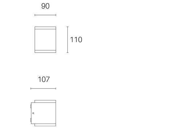 Applique 6W+6W Led 4000K  linea tango  bianco