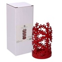 Portabicchiere metallo fiocco neve rosso tondo cm ø8h20