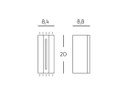 Applique 8W+4W Led 4000K  linea vision  grafite