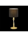 Nandor lampada da tavolo con paralume nero e asta elicoidale illuminata led foglia oro con interruttori separati h.62cm Moderno 