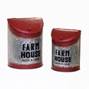 Portalettere metallo 1-2 rosso cm23x12,5h30