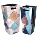 Portaombrelli ecopelle 1-2 blu marocco rettangolare cm 25x25h53