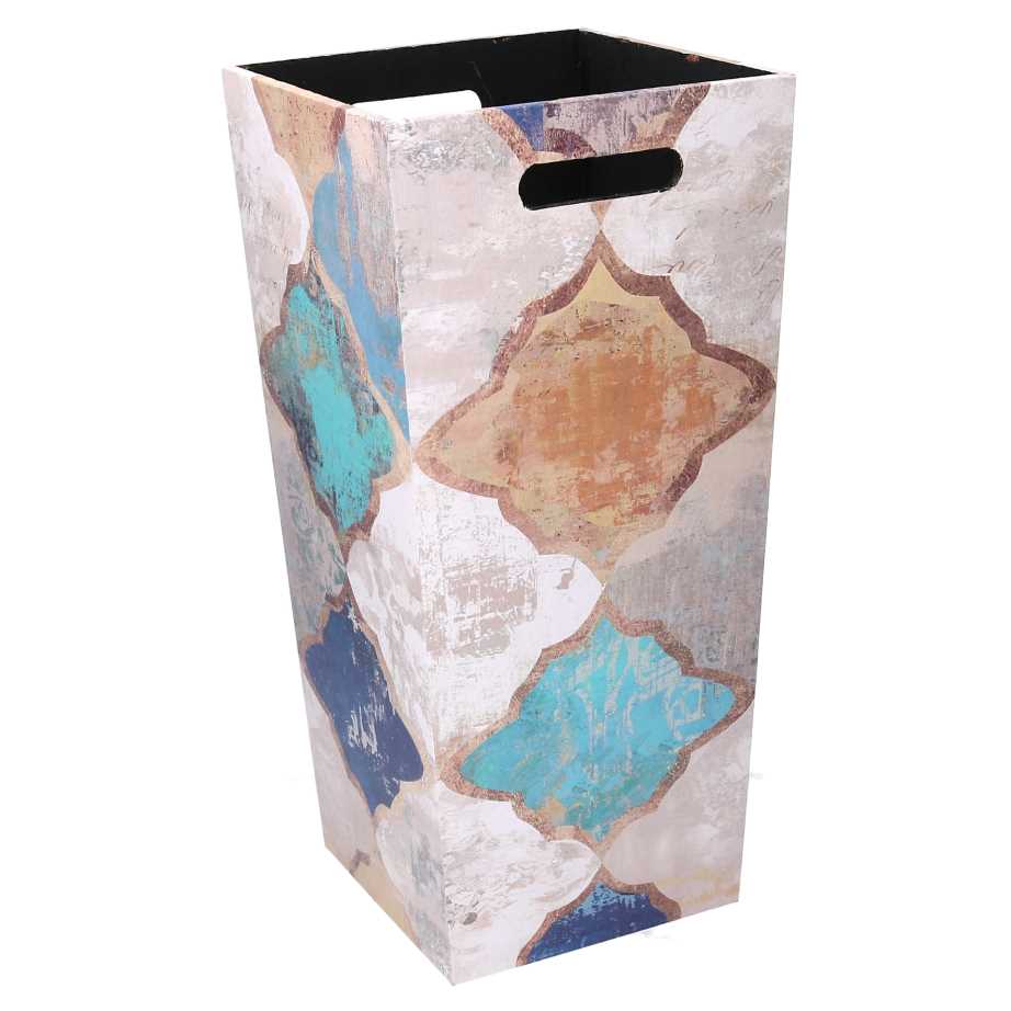 Portaombrelli ecopelle 1-2 blu marocco rettangolare cm 25x25h53