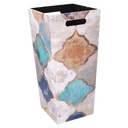 Portaombrelli ecopelle 1-2 blu marocco rettangolare cm 25x25h53