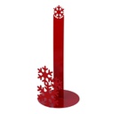 Portascottex metallo fiocco neve rosso tondo cm ø15h33