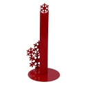 Portascottex metallo fiocco neve rosso tondo cm ø15h33