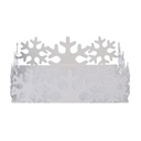 Portatovaglioli metallo fiocco neve bianco quadrato cm16,5x16,5h5