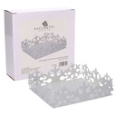 Portatovaglioli metallo fiocco neve bianco quadrato cm16,5x16,5h5