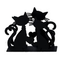 Portatovaglioli metallo gatti nero rettangolare cm 14