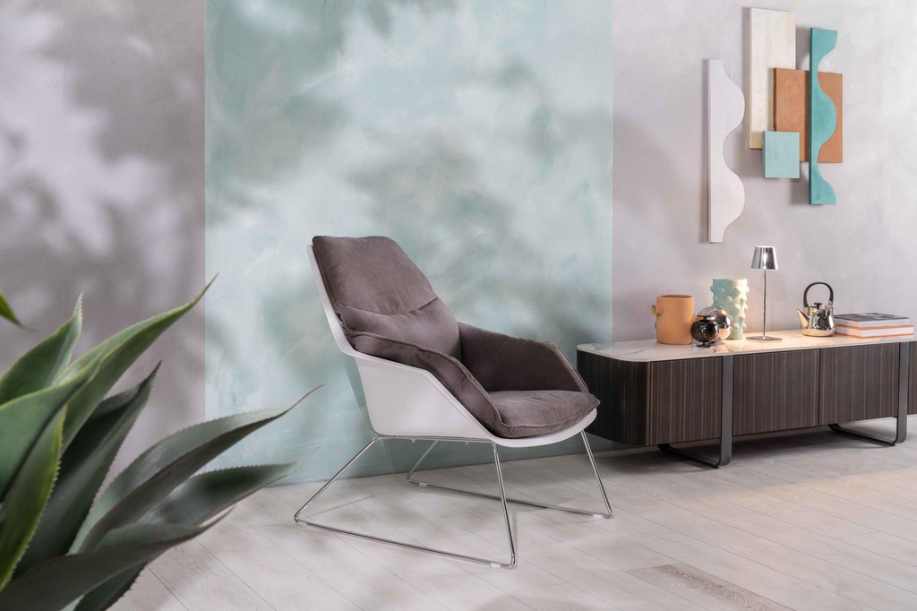 2x Poltrona in polipropilene grigio scuro 85 cm x 74 cm H. 86 cm
