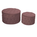 Puff contenitore velluto 1-2 rosa antico cm ø70h42