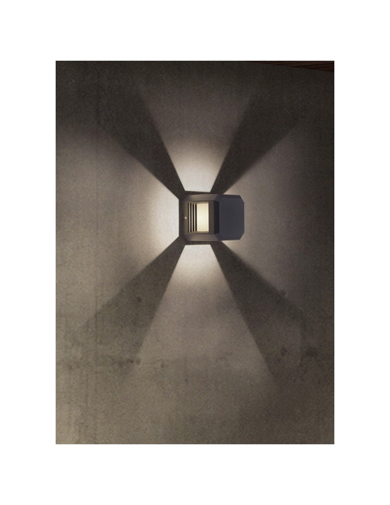 Applique Cubo Led da Esterno Logone Antracite IP65 Trio Lighting