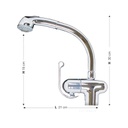 Rubinetto miscelatore lavello cucina con doccetta estraibile h. 30x21 cm