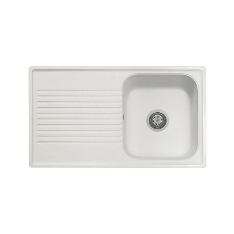 Samet Lavello 86x50 Granitovero861vbip reversibile 1 vasca gocciolatoio bianco EFFEZ