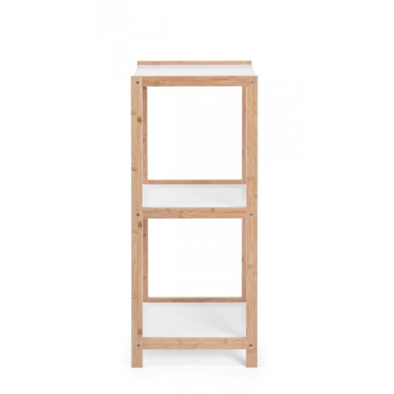Scaffale Brooklyn bagno cucina bianco bamboo