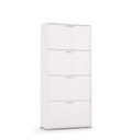 Scarpiera Doppia Profondità Con 4 Ante Fino A 18 Paia Di Scarpe bianco/bianco