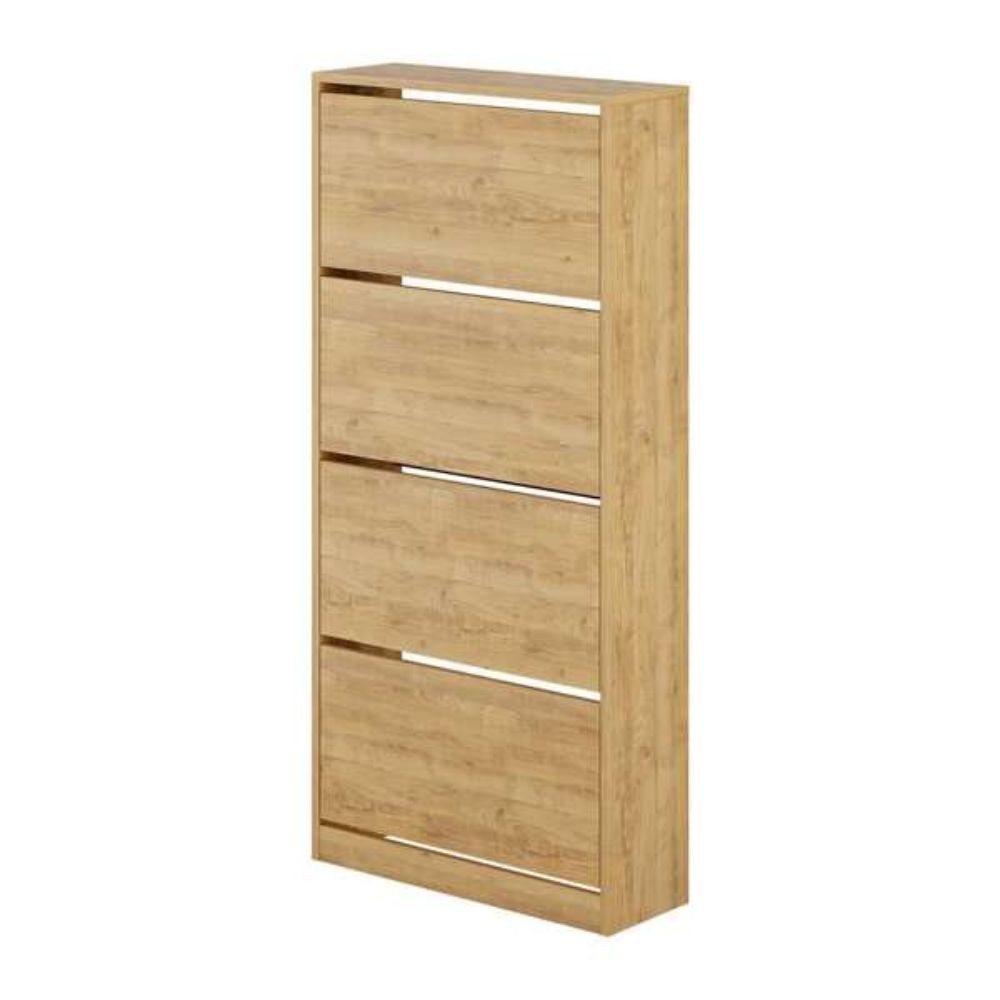 Scarpiera a ribalta rovere con 4 ante L73 x P26 x 154.5H cm