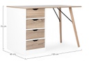 Scrivania Alberta con cassettiera effetto legno 120x60x75h cm