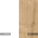 Scrivania Labirent rovere con piano bianco  140x60x75 cm