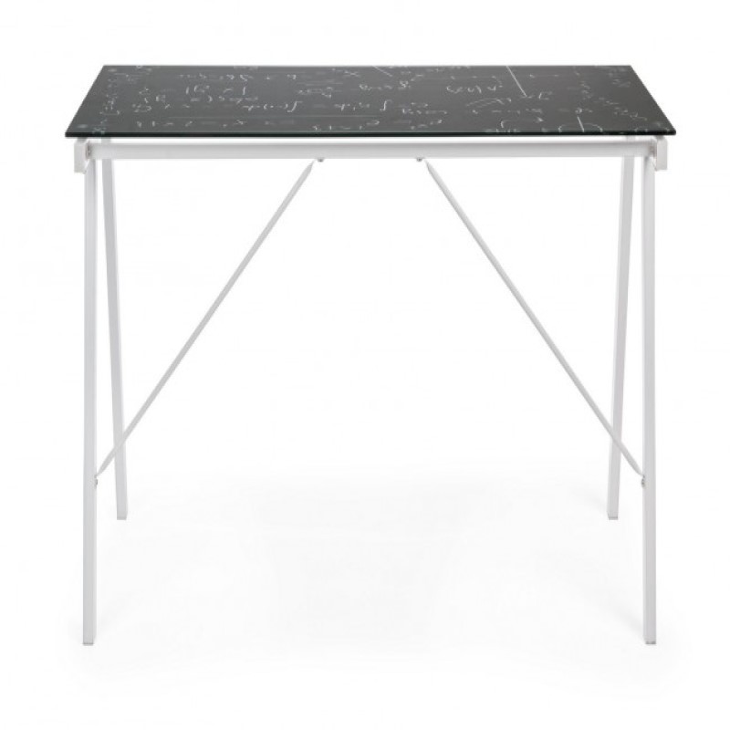 Scrivania Young Smoke piano in vetro 113x58 cm