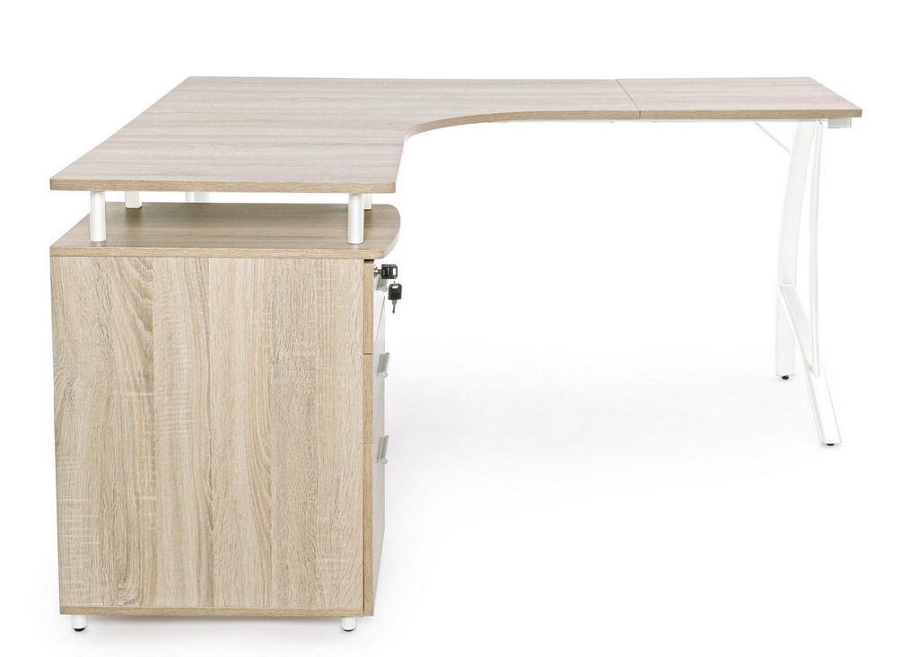 Scrivania angolo con cassettiera legno Kavita