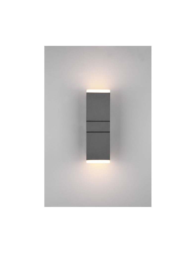 Applique Doppio Led Orientabile Avon Alluminio Antracite IP54 Trio Lighting
