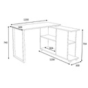 Scrivania con libreria reversibile Bianco OSLO 120x60x h74 cm