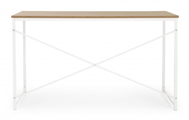 Scrivania industrial urban bianco struttura in metallo cm 120x60xh.70