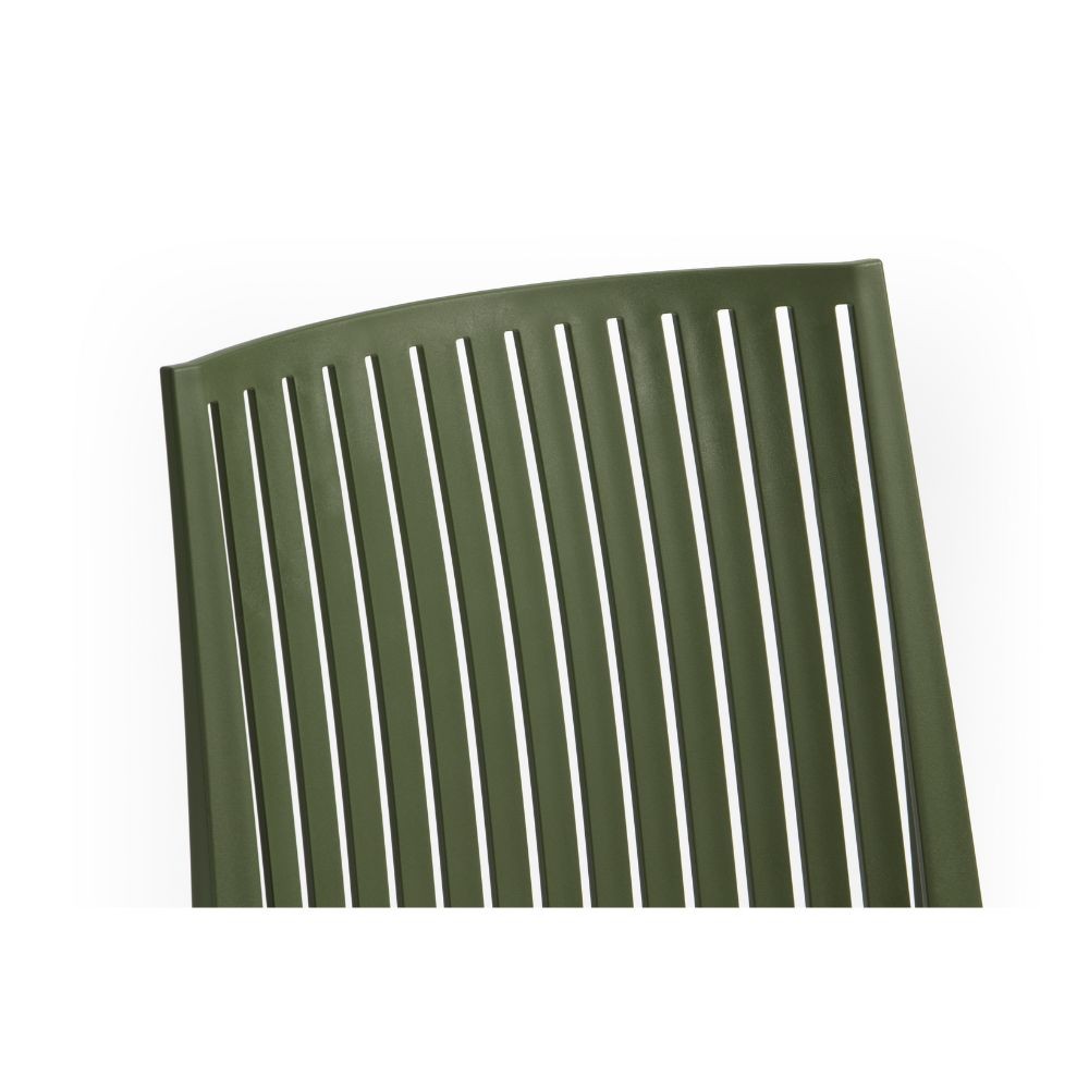 Sedia Bars in Polipropilene Verde Oliva Resistente ai Raggi UV e Umidità L46 x P56 x H82