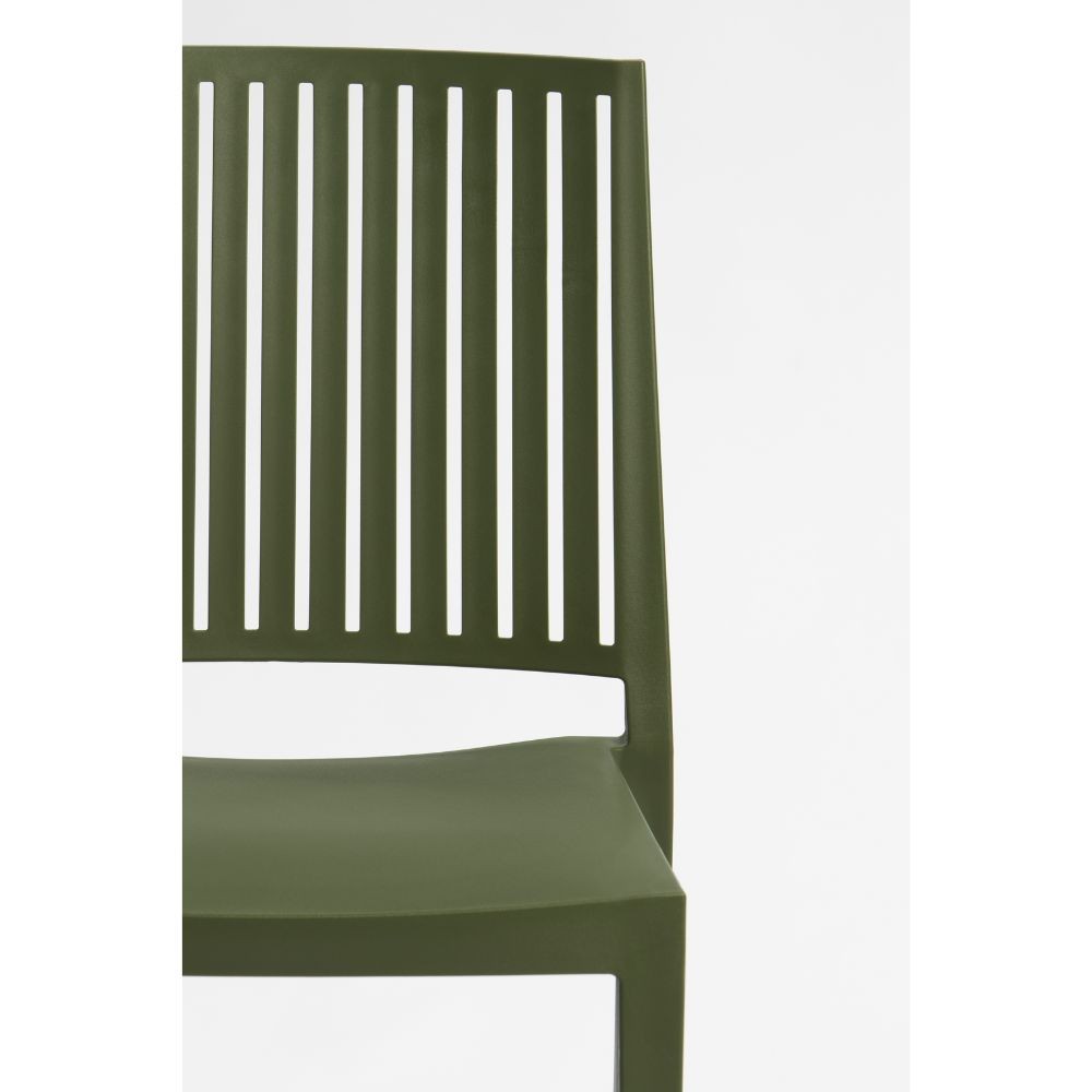 Sedia Bars in Polipropilene Verde Oliva Resistente ai Raggi UV e Umidità L46 x P56 x H82