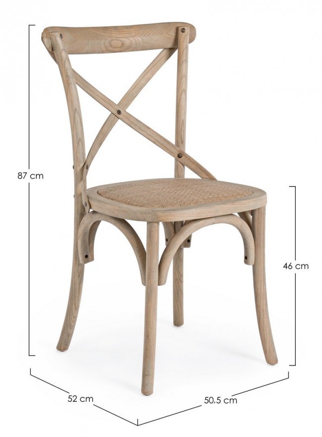 Sedia Cross Grigio Naturale  