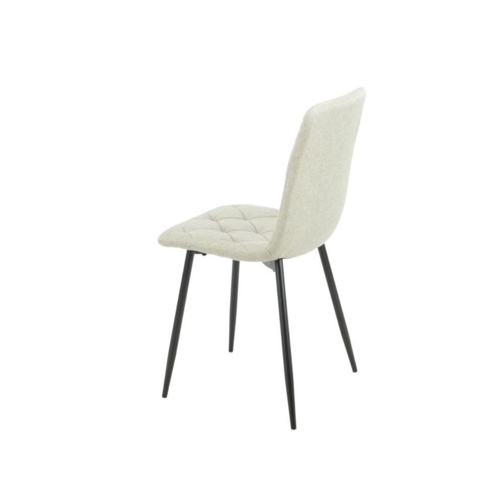 Sedia Imbottita Beige con Cuciture a Rombo  43x45x91 cm