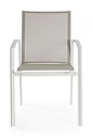 Sedia arredo giardino con bracciolo  bianco Cruise