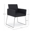 Sedia con braccioli in similpelle Nero SIXTY 60x54x h80,5 cm
