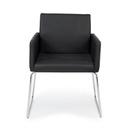 Sedia con braccioli in similpelle Nero SIXTY 60x54x h80,5 cm