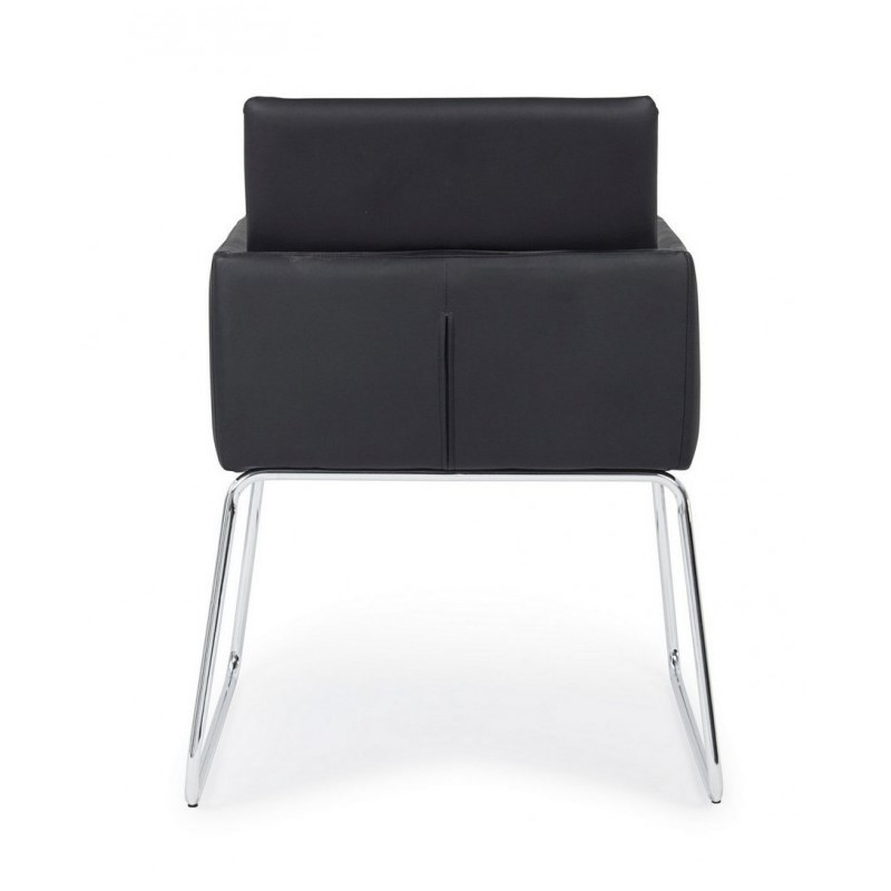 Sedia con braccioli in similpelle Nero SIXTY 60x54x h80,5 cm
