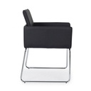 Sedia con braccioli in similpelle Nero SIXTY 60x54x h80,5 cm
