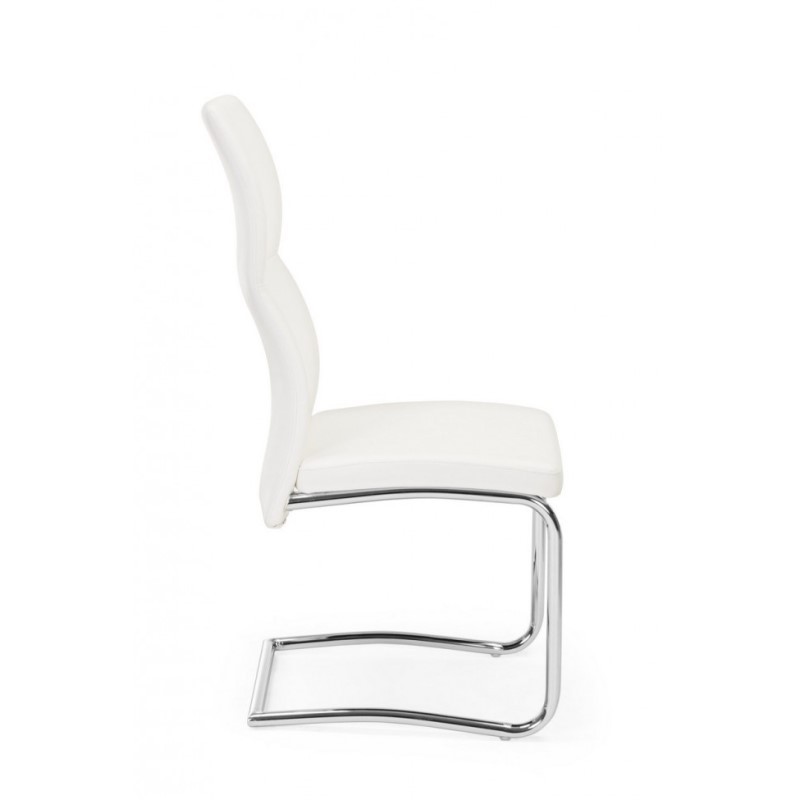 Sedia design in ecopelle Bianco THELMA 44x58x h104 cm