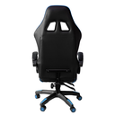 Sedia gaming in ecopelle da ufficio reclinabile con poggiapiedi Blu e Nero 64x53x h123-133 cm
