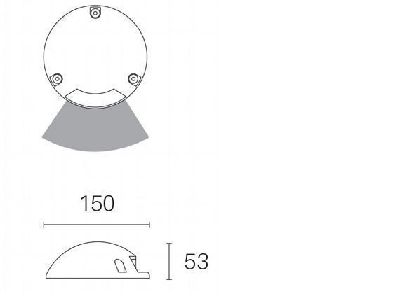 Segnapasso 1,5W Led 4000K  linea upper  grafite