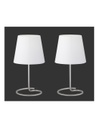 Set Due Lumetti Moderni Nichel Paralume Bianco Twin Trio Lighting