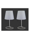 Set Due Lumetti Moderni Nichel Paralume Grigio Twin Trio Lighting