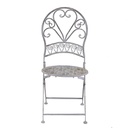 Set Tavolo metallo Ragusa grigio tondo con 2 sedie pieghevoli cm ø70h76