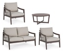 Set da giardino salotto 4 pz Sirenus coffee con cuscini