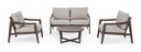 Set da giardino salotto 4 pz Sirenus coffee con cuscini