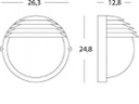 Applique Grande E27  linea palpebra tonda  bianco