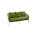Set salotto da giardino VISALIA in alluminio Bianco e corda Verde 4 pezzi