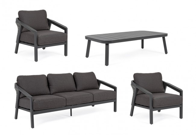 Set salotto giardino Cordova antracite iperbriko